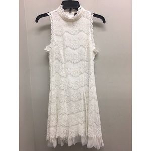 NWT white lace sleeveless mini dress size S